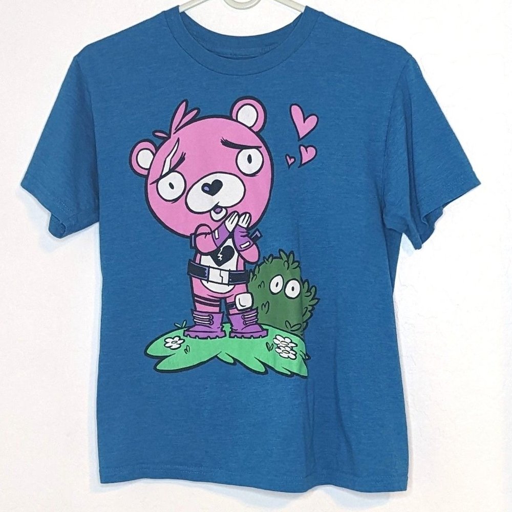 Fortnite Girls Blue Shirt Medium Cuddle Team Leader Short Sleeve